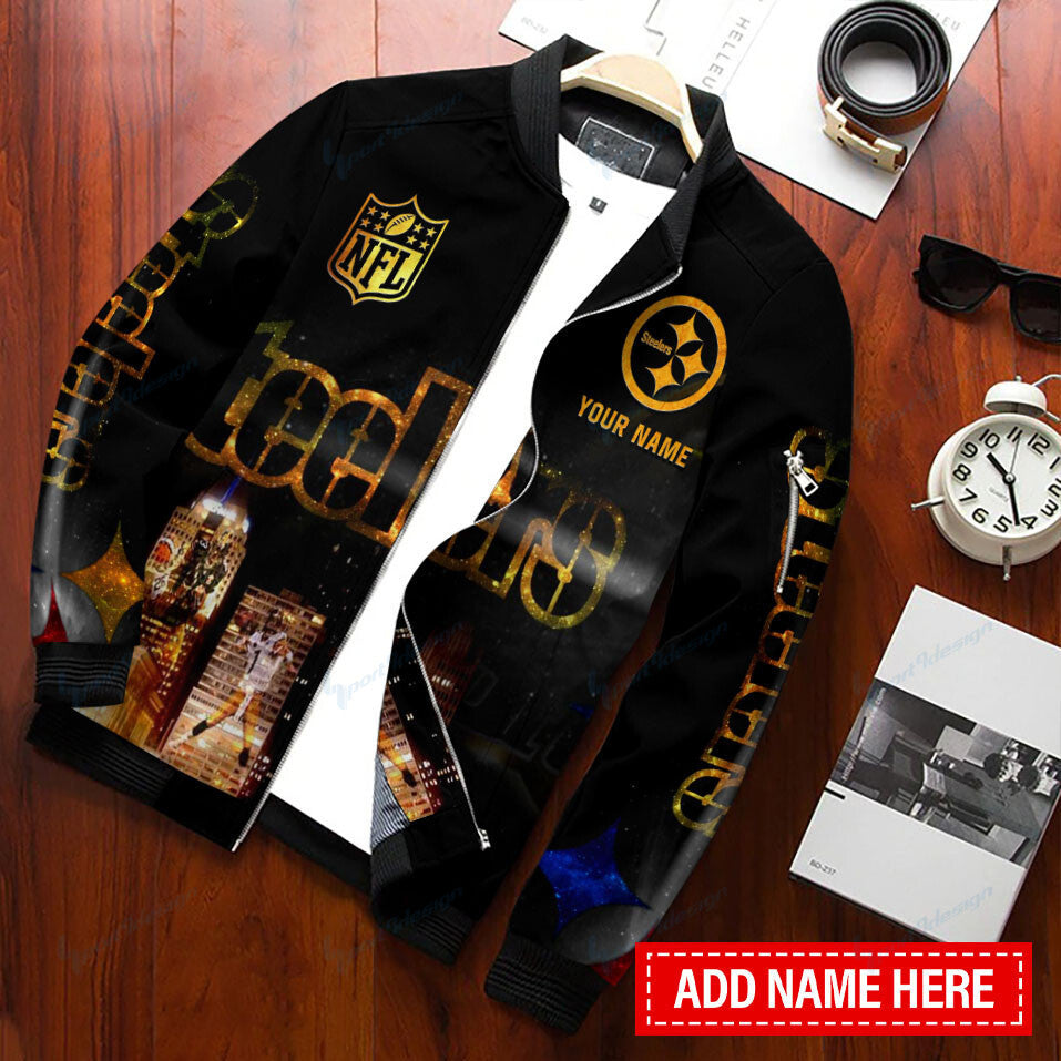 Pittsburgh Steelers Personalized Bomber Jacket BG337