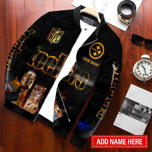 Pittsburgh Steelers Personalized Bomber Jacket BG337