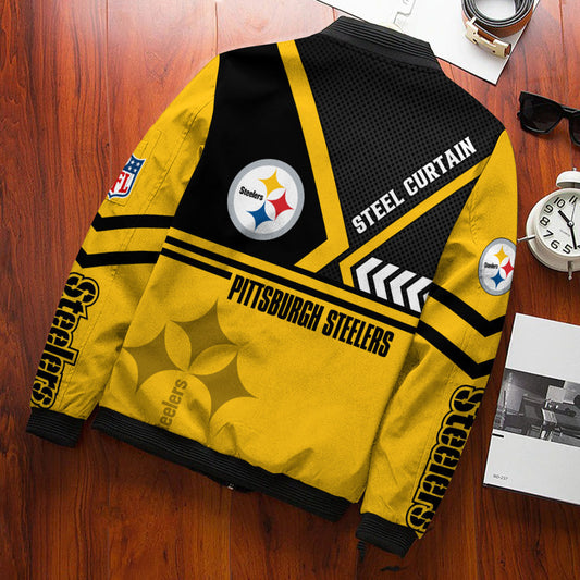 Pittsburgh Steelers Personalized Bomber Jacket BG492