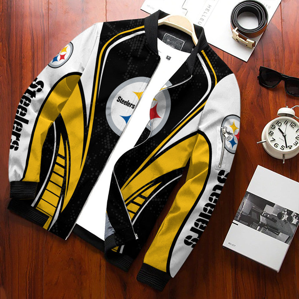Pittsburgh Steelers Personalized Bomber Jacket BG525