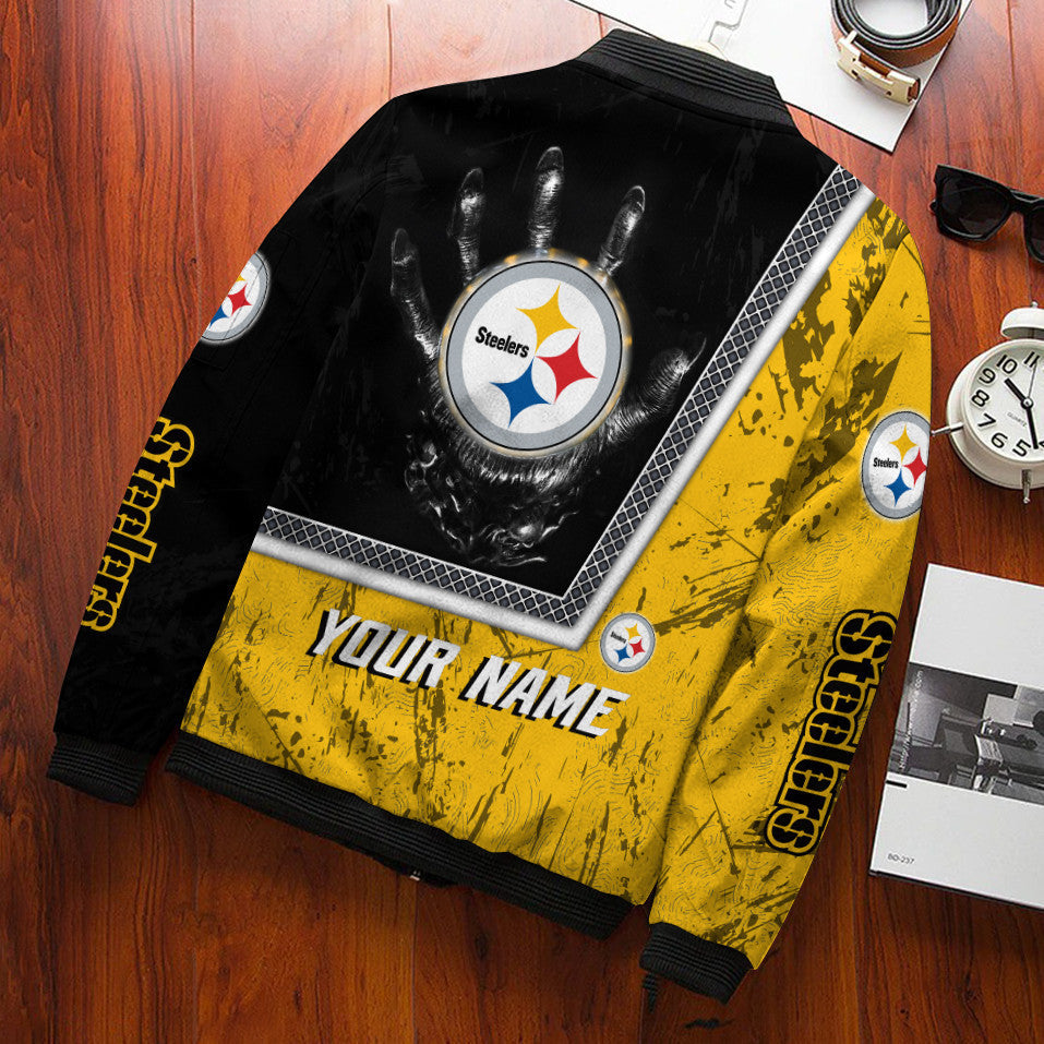 Pittsburgh Steelers Personalized Bomber Jacket BG531