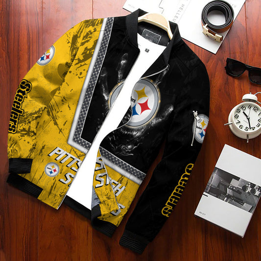 Pittsburgh Steelers Personalized Bomber Jacket BG531