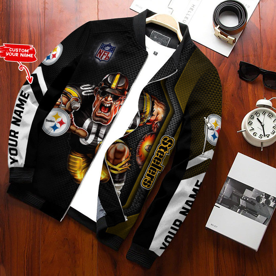 Pittsburgh Steelers Personalized Bomber Jacket BG560