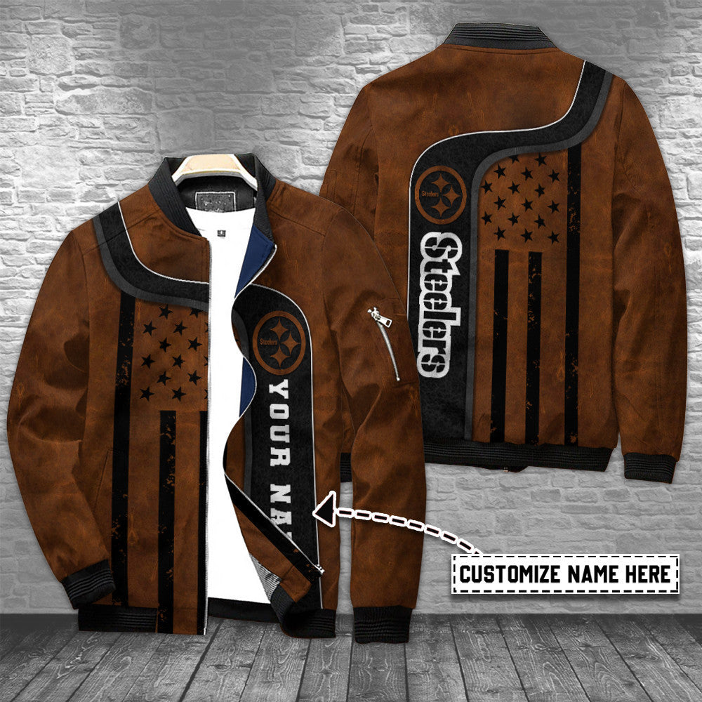 Pittsburgh Steelers Personalized Bomber Jacket BG570