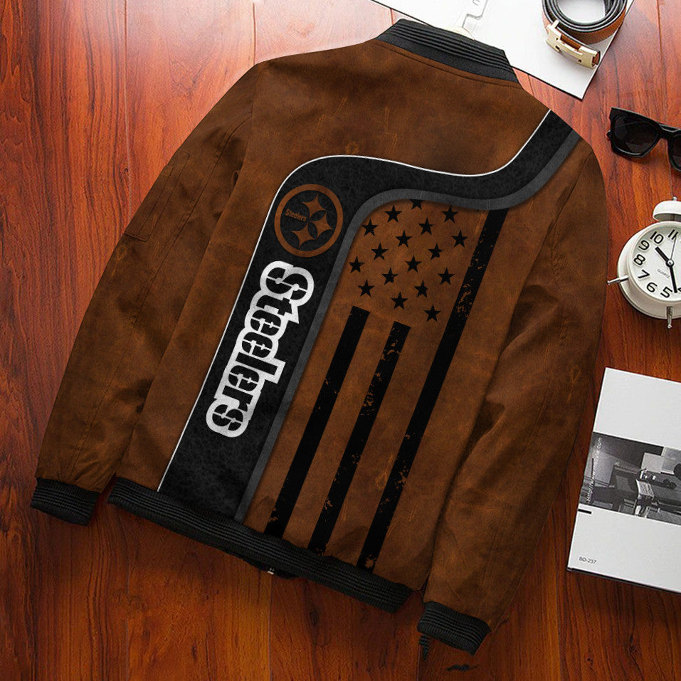 Pittsburgh Steelers Personalized Bomber Jacket BG570