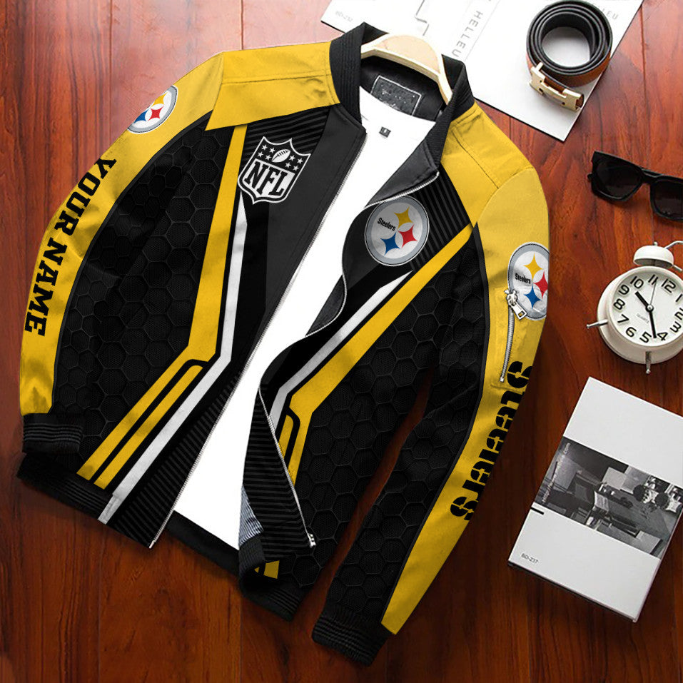 Pittsburgh Steelers Personalized Bomber Jacket BG610