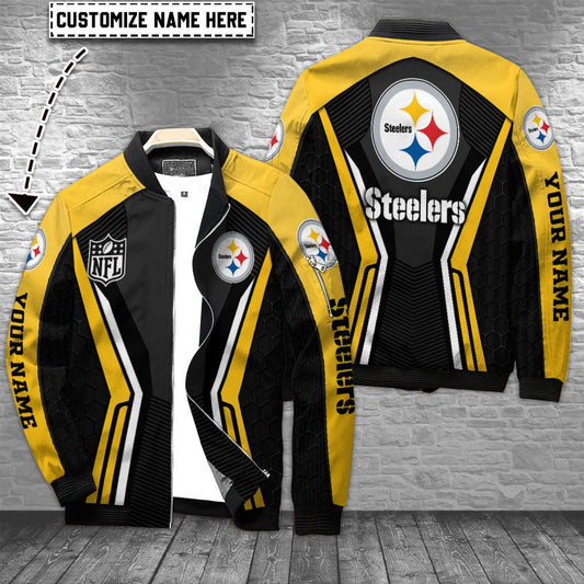 Pittsburgh Steelers Personalized Bomber Jacket BG610