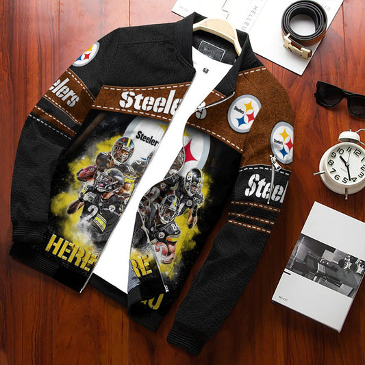 Pittsburgh Steelers Personalized Bomber Jacket BG612