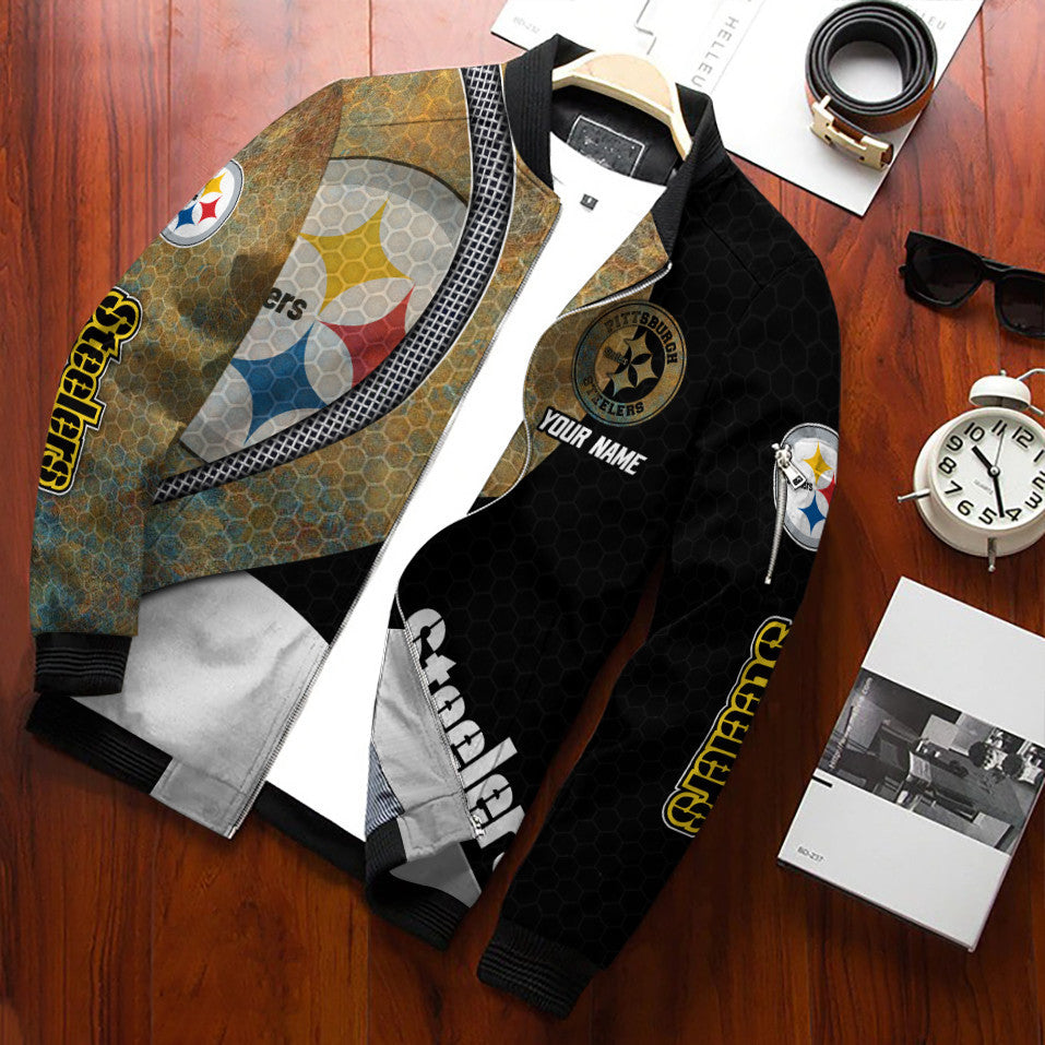 Pittsburgh Steelers Personalized Bomber Jacket BG711