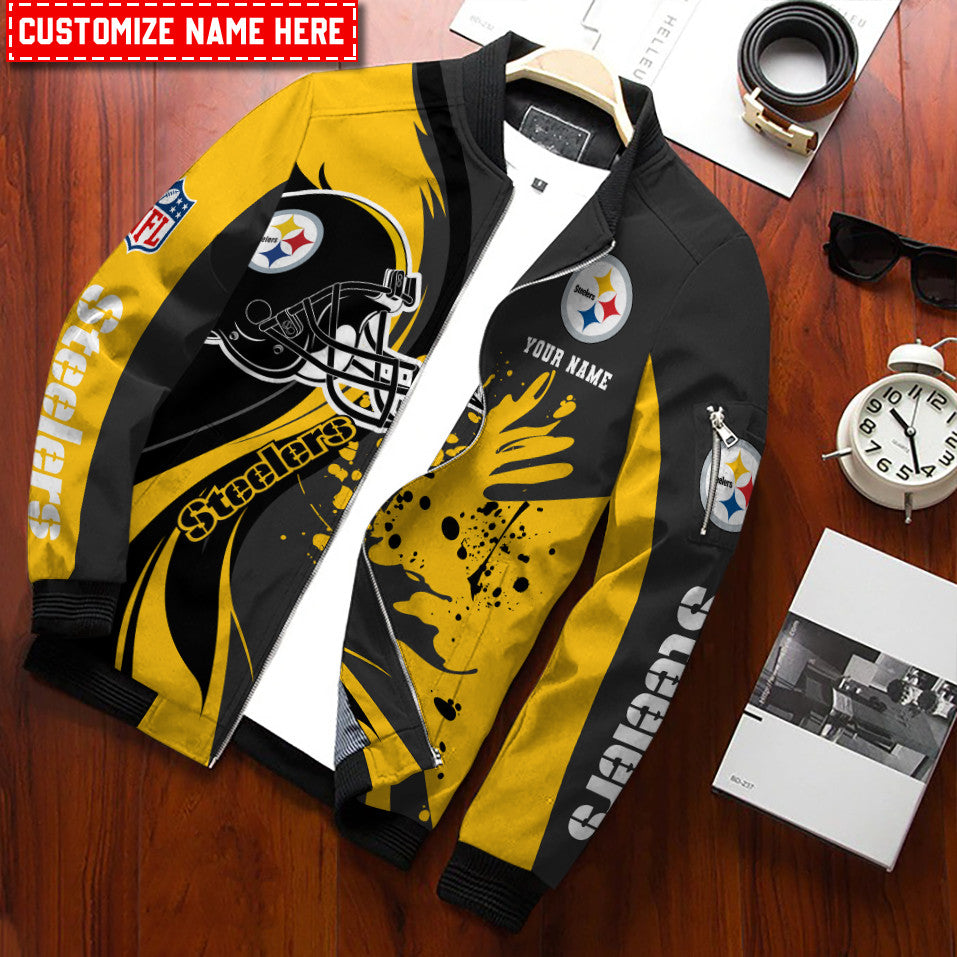 Pittsburgh Steelers Personalized Bomber Jacket BG808