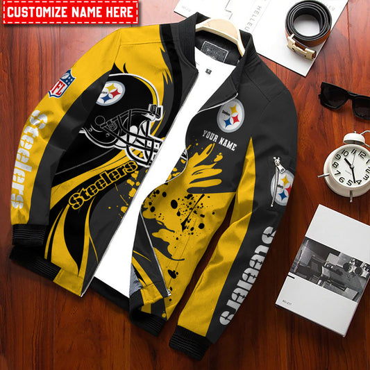 Pittsburgh Steelers Personalized Bomber Jacket BG808