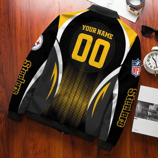 Pittsburgh Steelers Personalized Bomber Jacket BG812