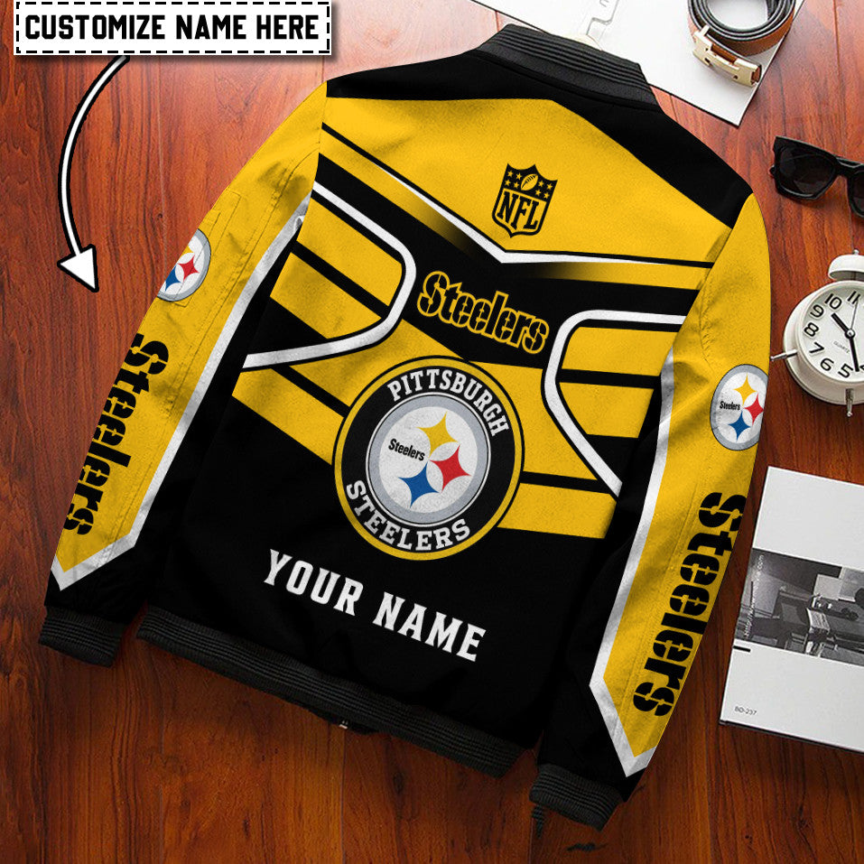 Pittsburgh Steelers Personalized Bomber Jacket BG835