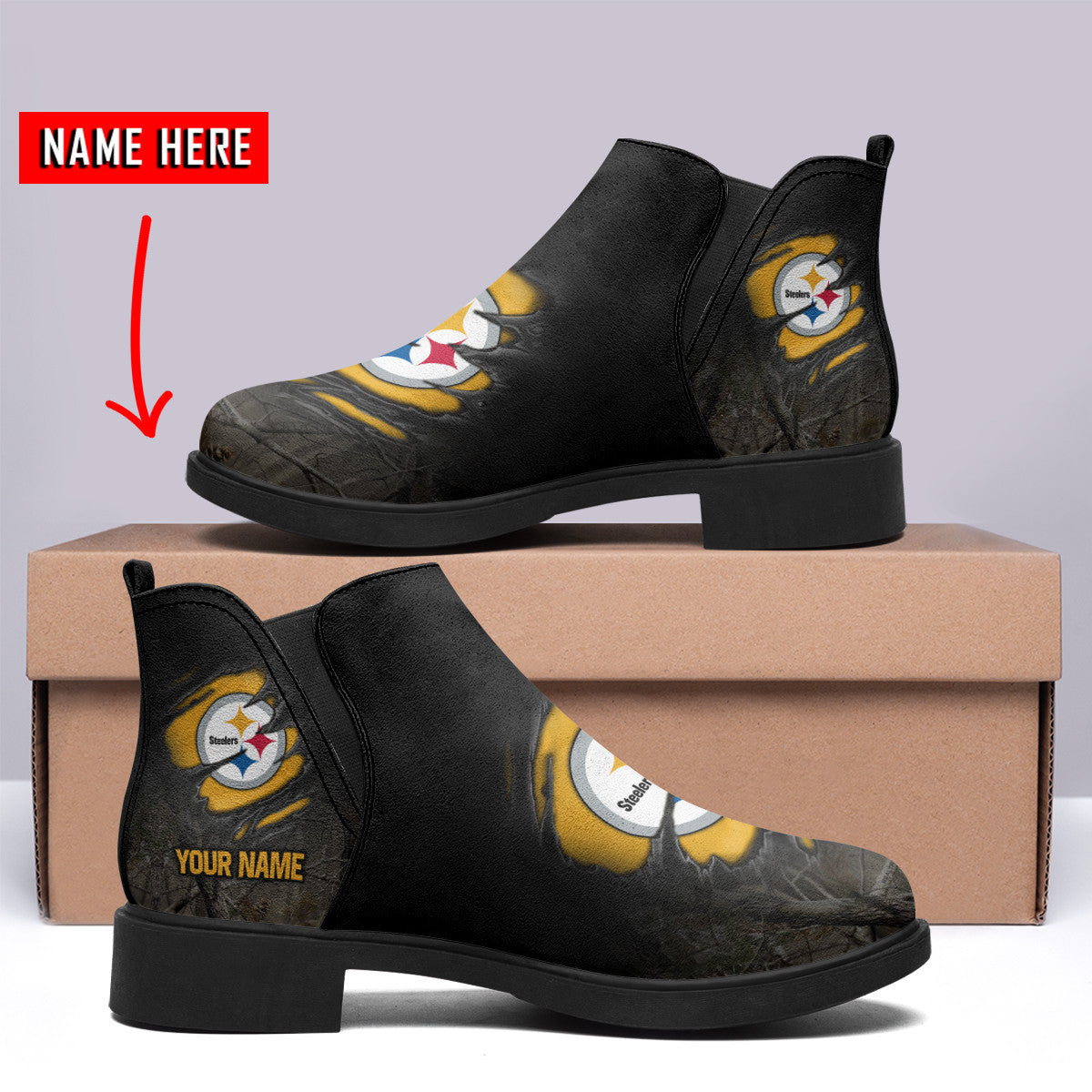 Pittsburgh Steelers Personalized Comfort & Fashion Short Boots BG106
