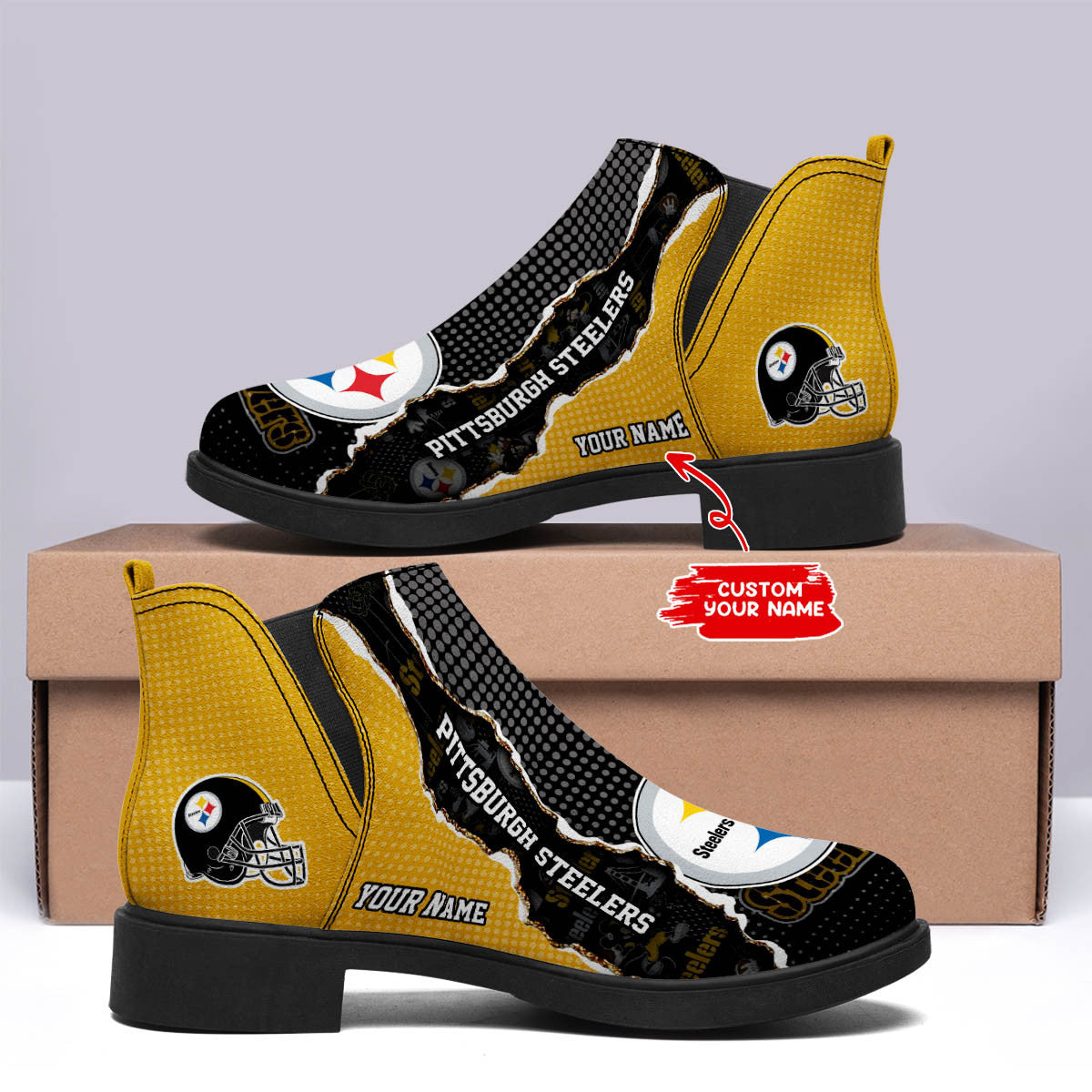 Pittsburgh Steelers Personalized Comfort & Fashion Short Boots BG26