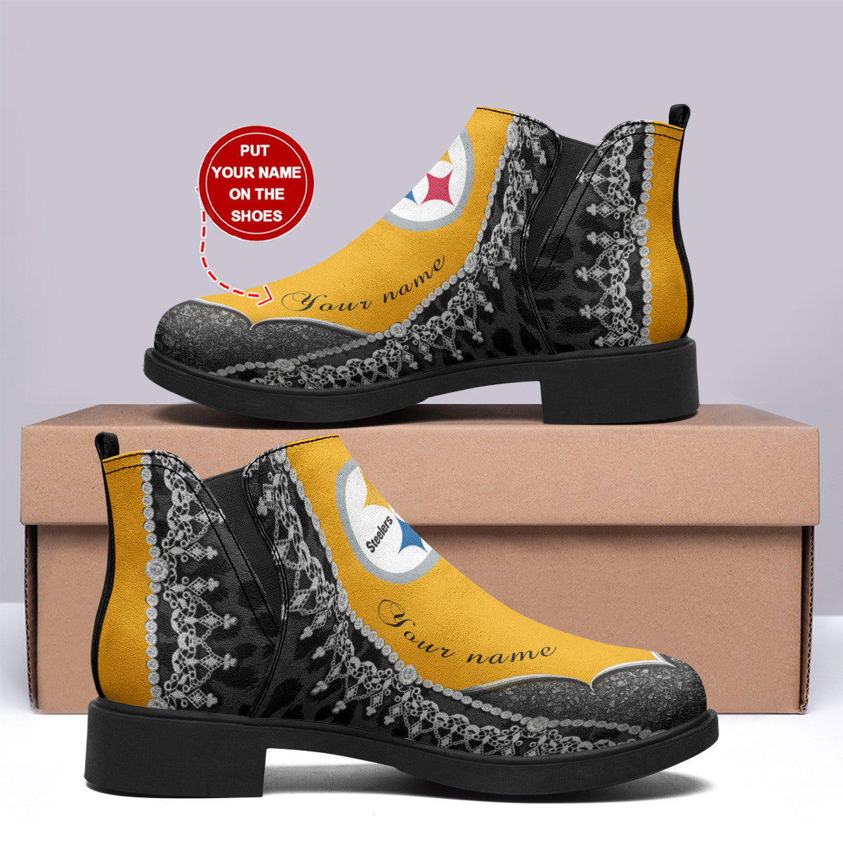 Pittsburgh Steelers Personalized Comfort & Fashion Short Boots BG39