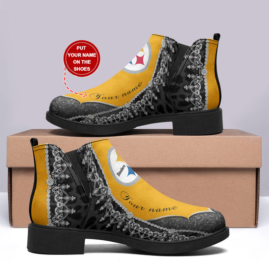 Pittsburgh Steelers Personalized Comfort & Fashion Short Boots BG39