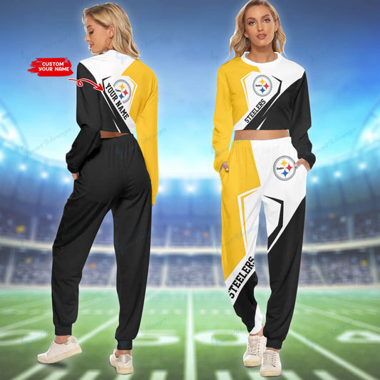 Pittsburgh Steelers Personalized Crop Sweatshirt Suit 26