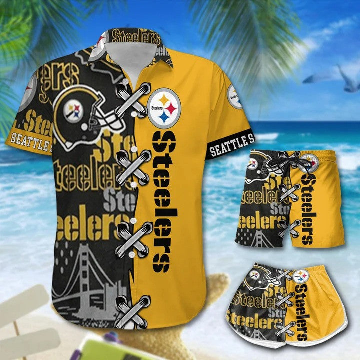 Pittsburgh Steelers Personalized Hawaii Shirt & Shorts BG192
