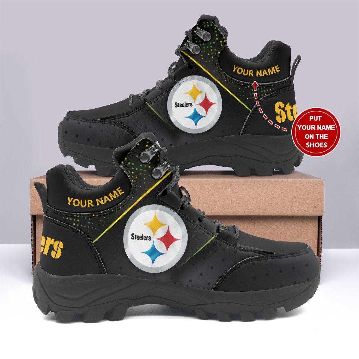 Pittsburgh Steelers Personalized Hiking Shoes 77