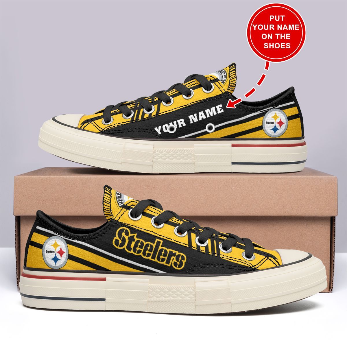 Pittsburgh Steelers Personalized New Low Top Canvas Shoes 04