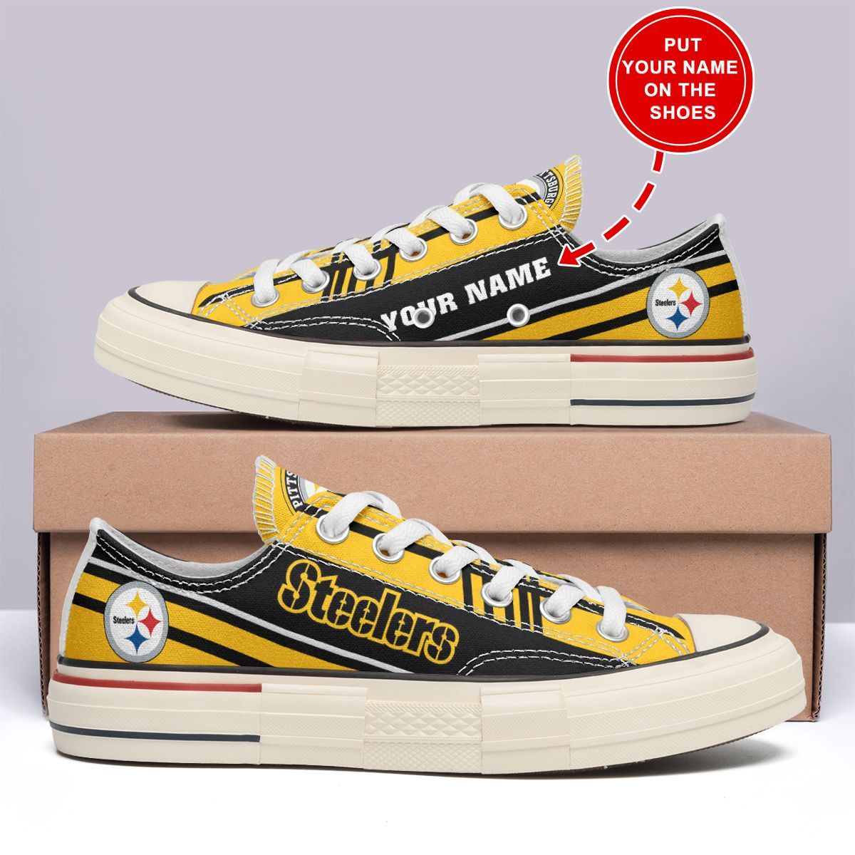 Pittsburgh Steelers Personalized New Low Top Canvas Shoes 04