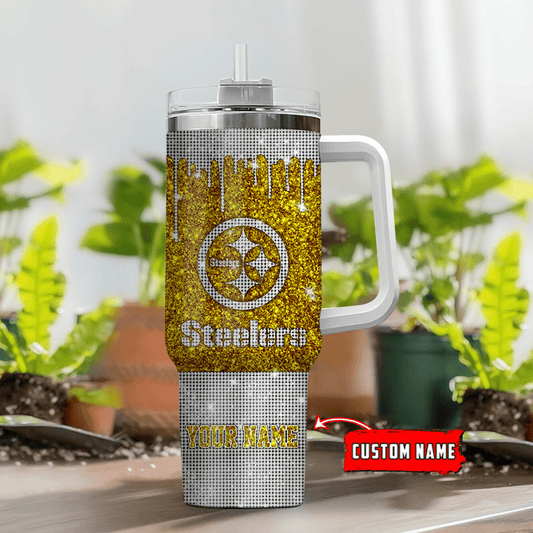 Pittsburgh Steelers Personalized Limited Edition Sport Fan Gift 40oz Tumbler AZC40OZT073