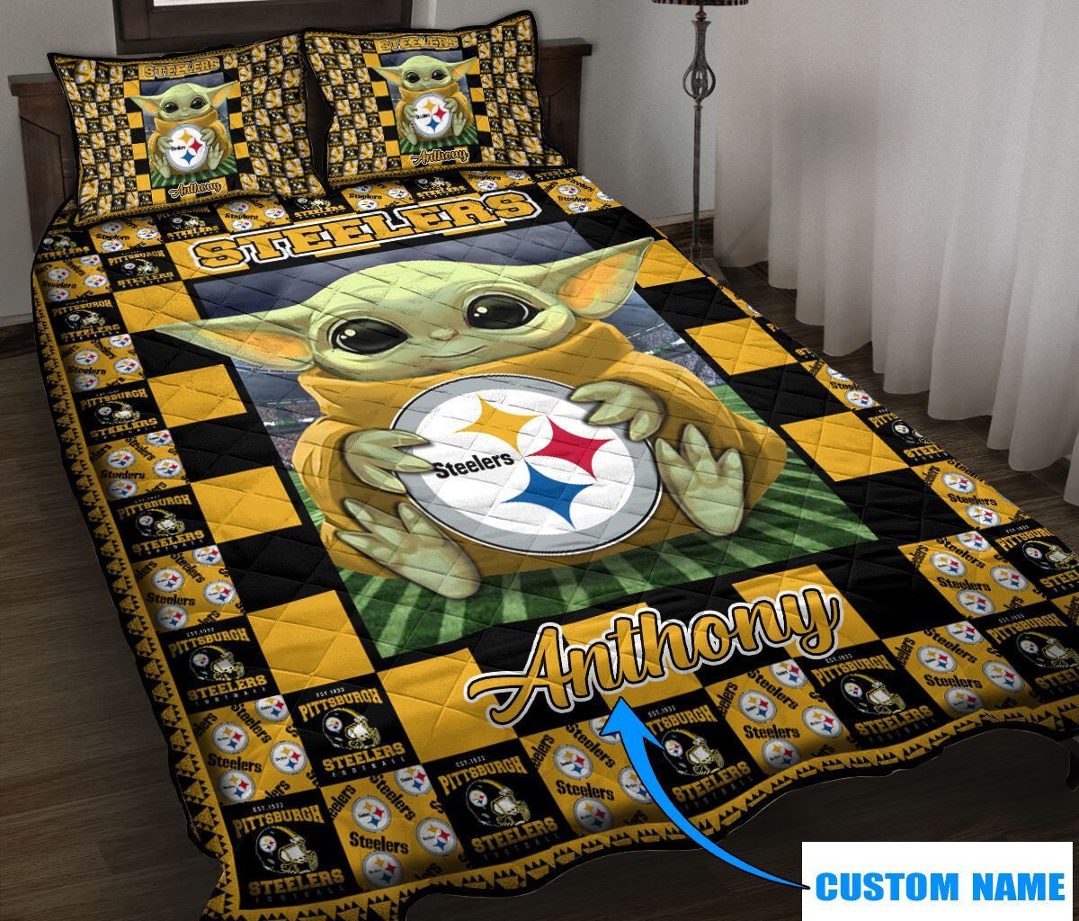 Pittsburgh Steelers Personalized Quilt Set BG53