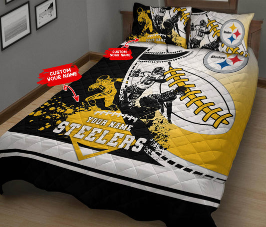 Pittsburgh Steelers Personalized Quilt Set BG64