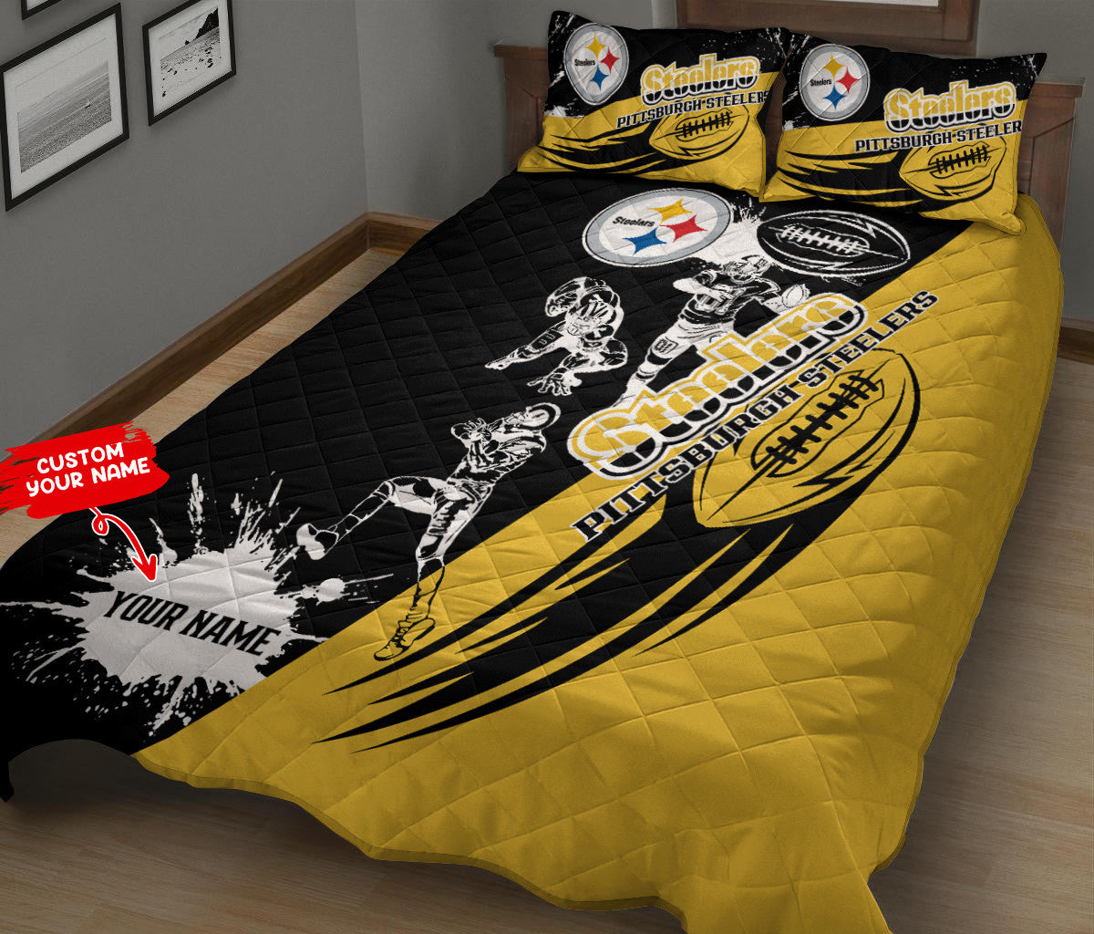 Pittsburgh Steelers Personalized Quilt Set BG69