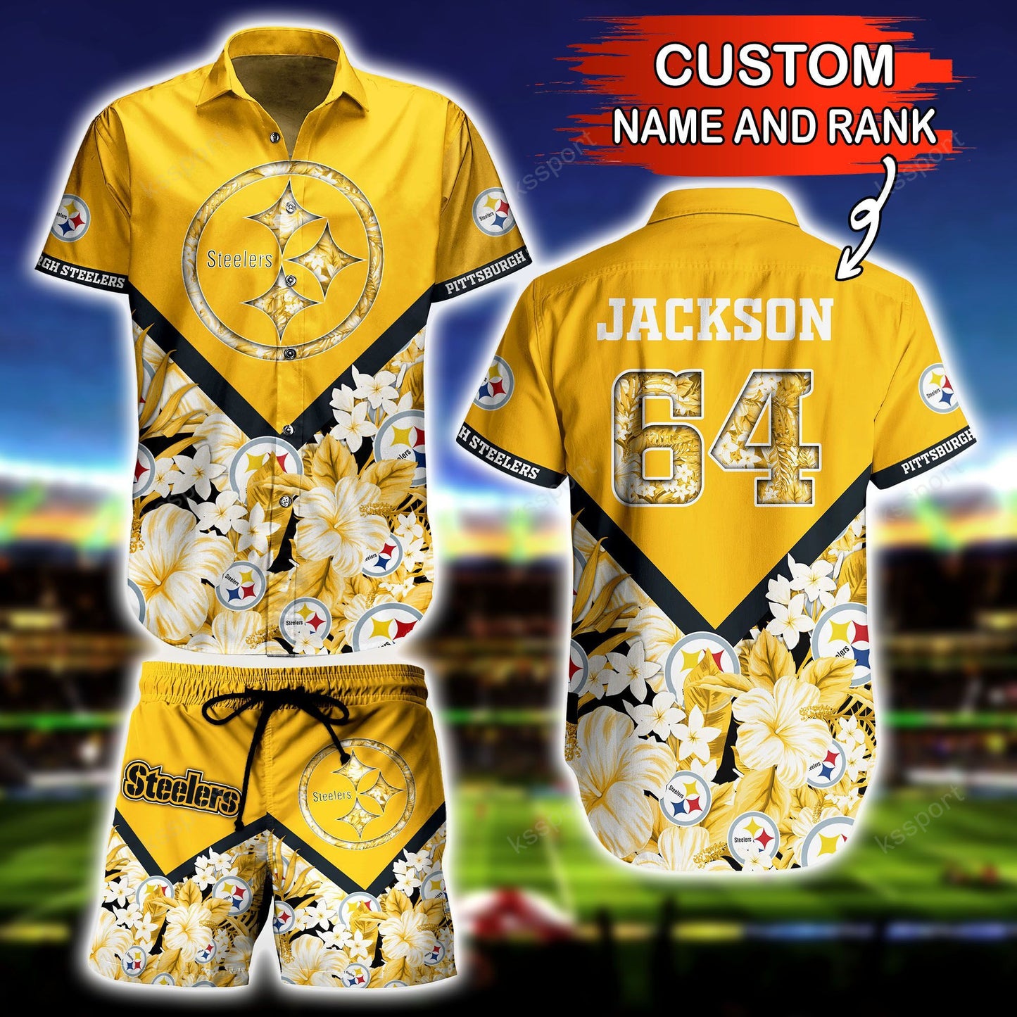 Pittsburgh Steelers Personalized Shirt and Shorts BG294