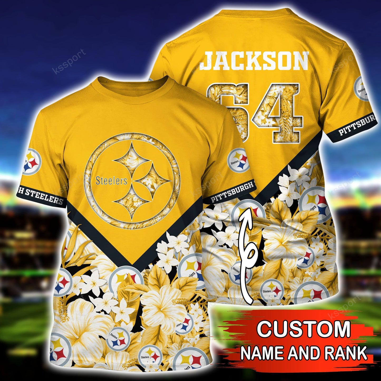 Pittsburgh Steelers Personalized Shirt and Shorts BG294