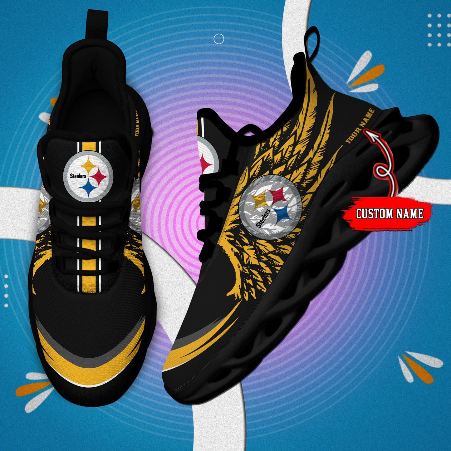 Pittsburgh Steelers Personalized Yezy Running Sneakers BB678