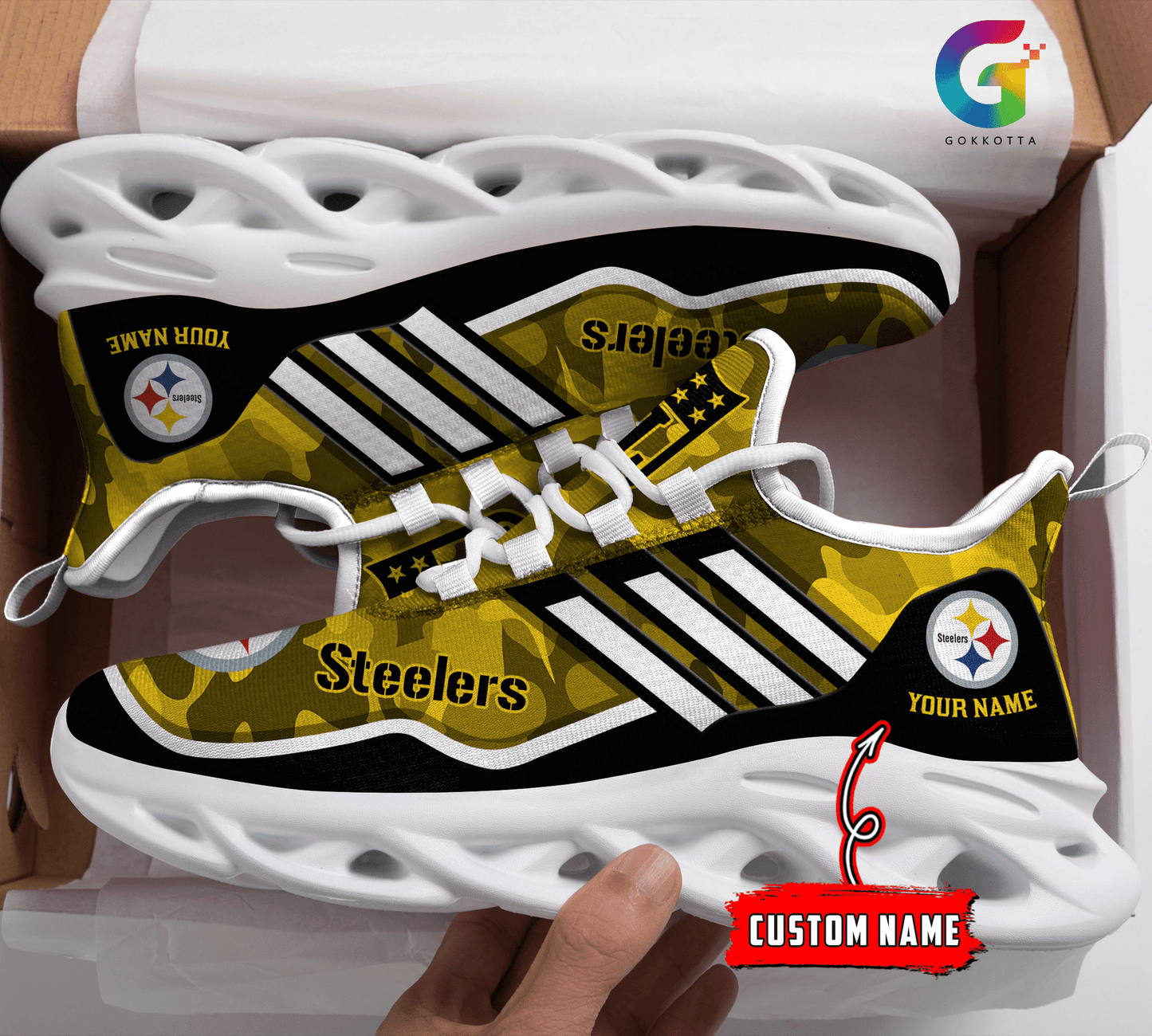 Pittsburgh Steelers Personalized Yezy Running Sneakers BG307