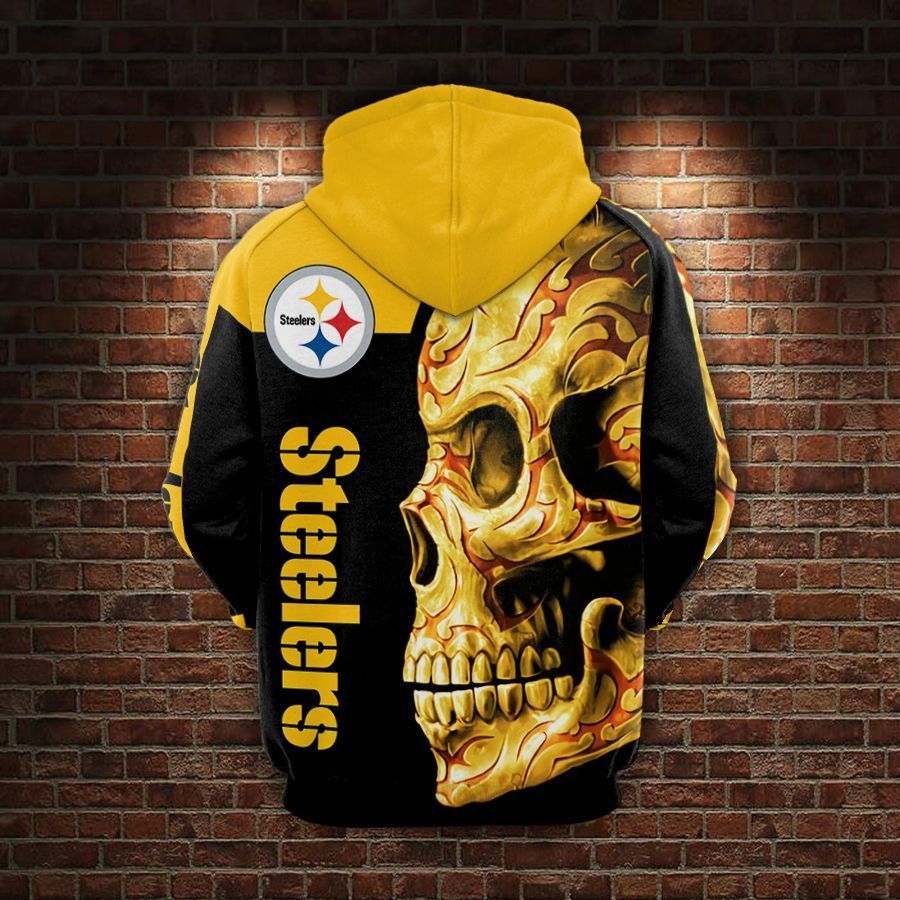 Pittsburgh Steelers Skull Hoodie 1