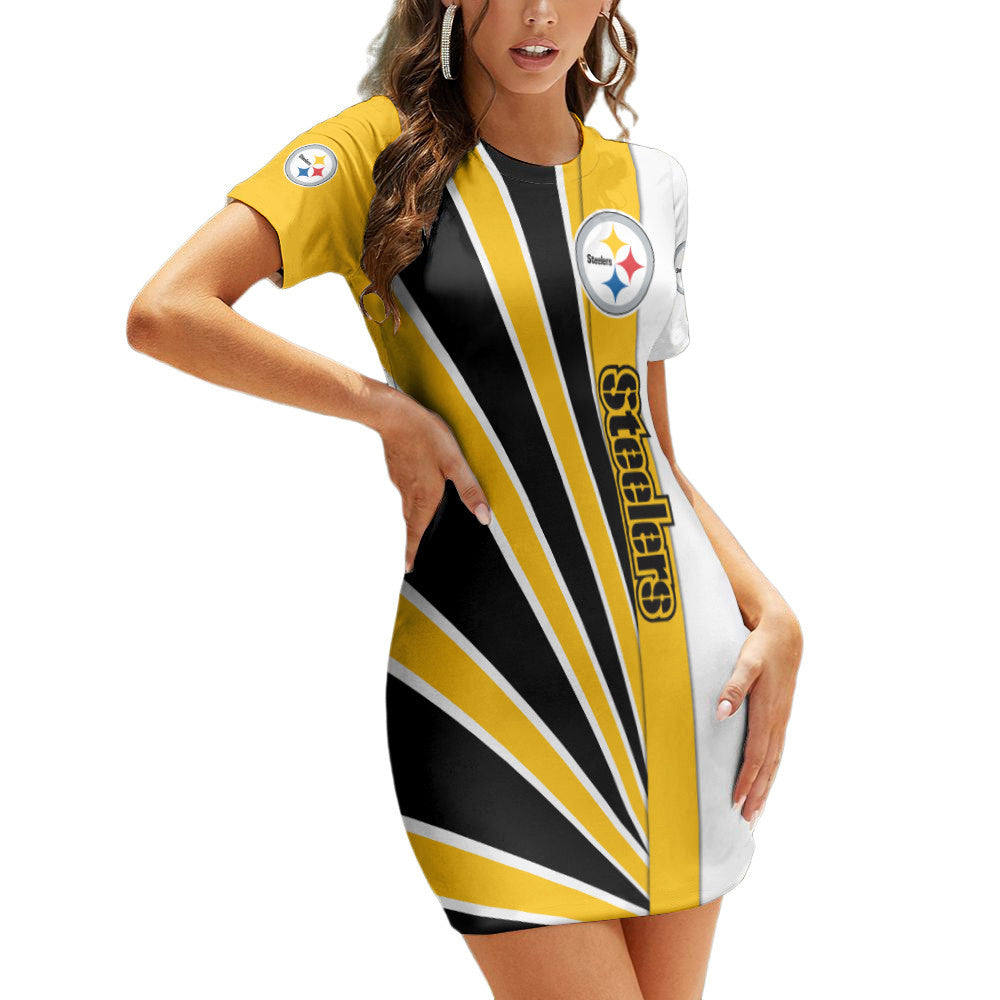 Pittsburgh Steelers Sleeve Bodycon Mini Dress BG255