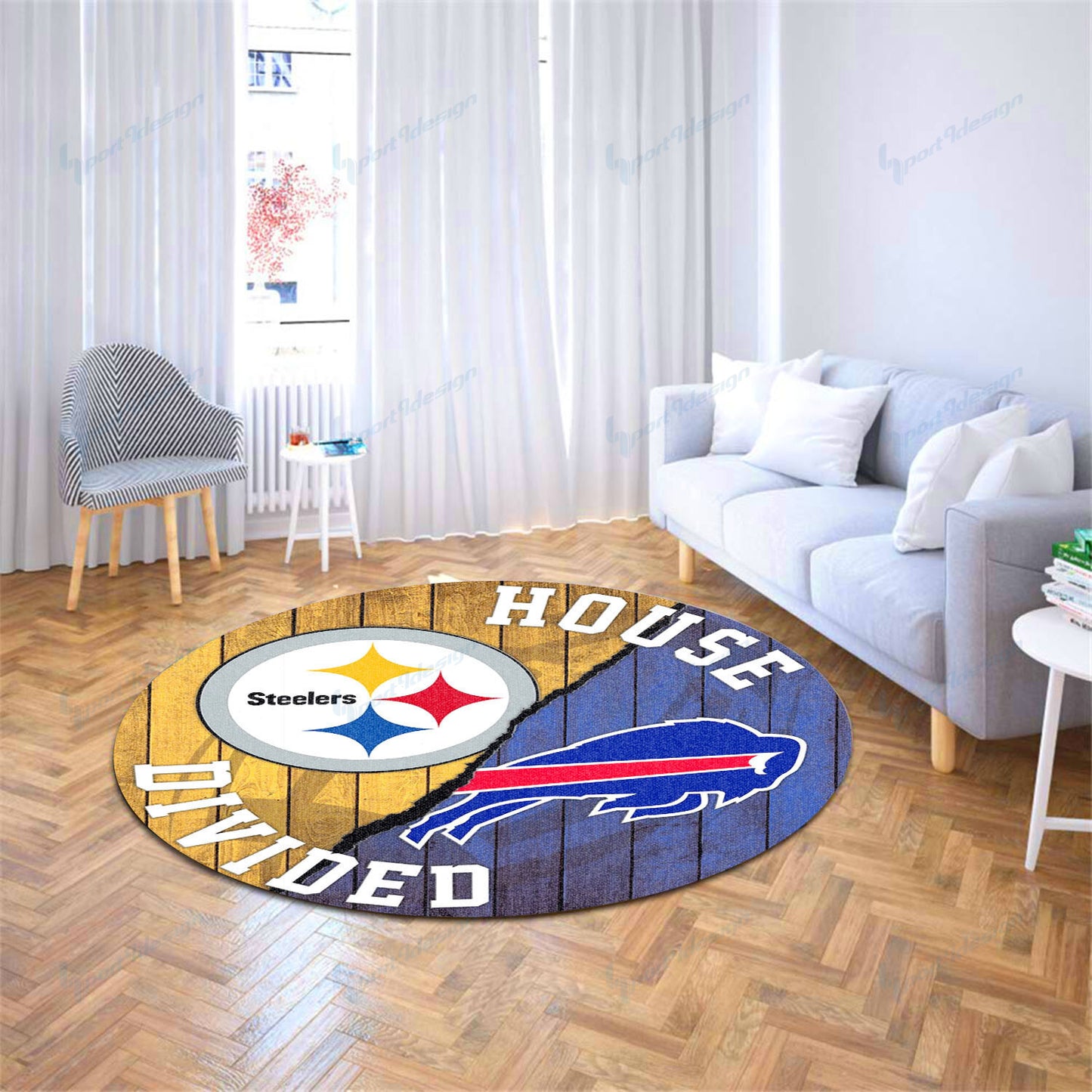 Pittsburgh Steelers vs Buffalo Bills Round Rug 119