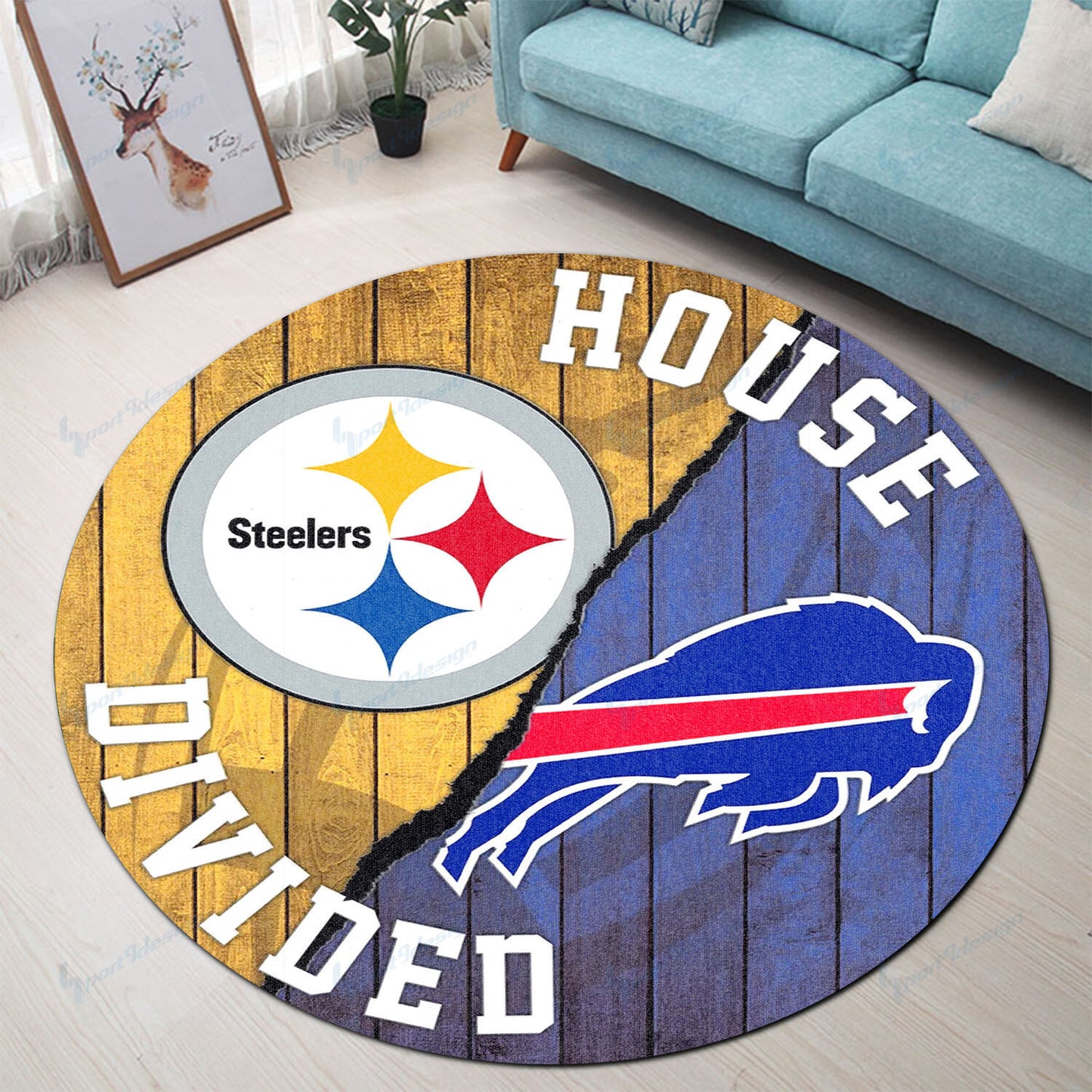 Pittsburgh Steelers vs Buffalo Bills Round Rug 119
