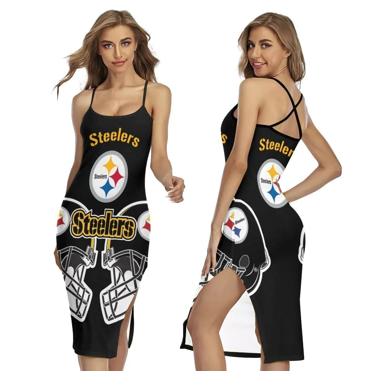 Pittsburgh Steelers Women’s Back Cross Cami Dress 01
