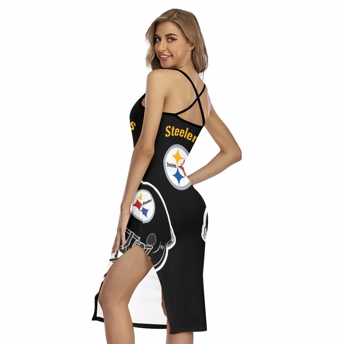 Pittsburgh Steelers Women’s Back Cross Cami Dress 01