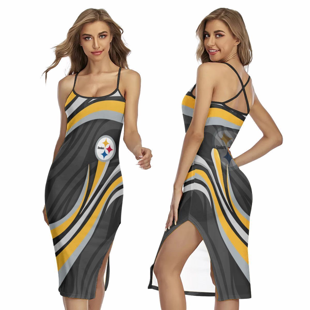 Pittsburgh Steelers Women’s Back Cross Cami Dress 06
