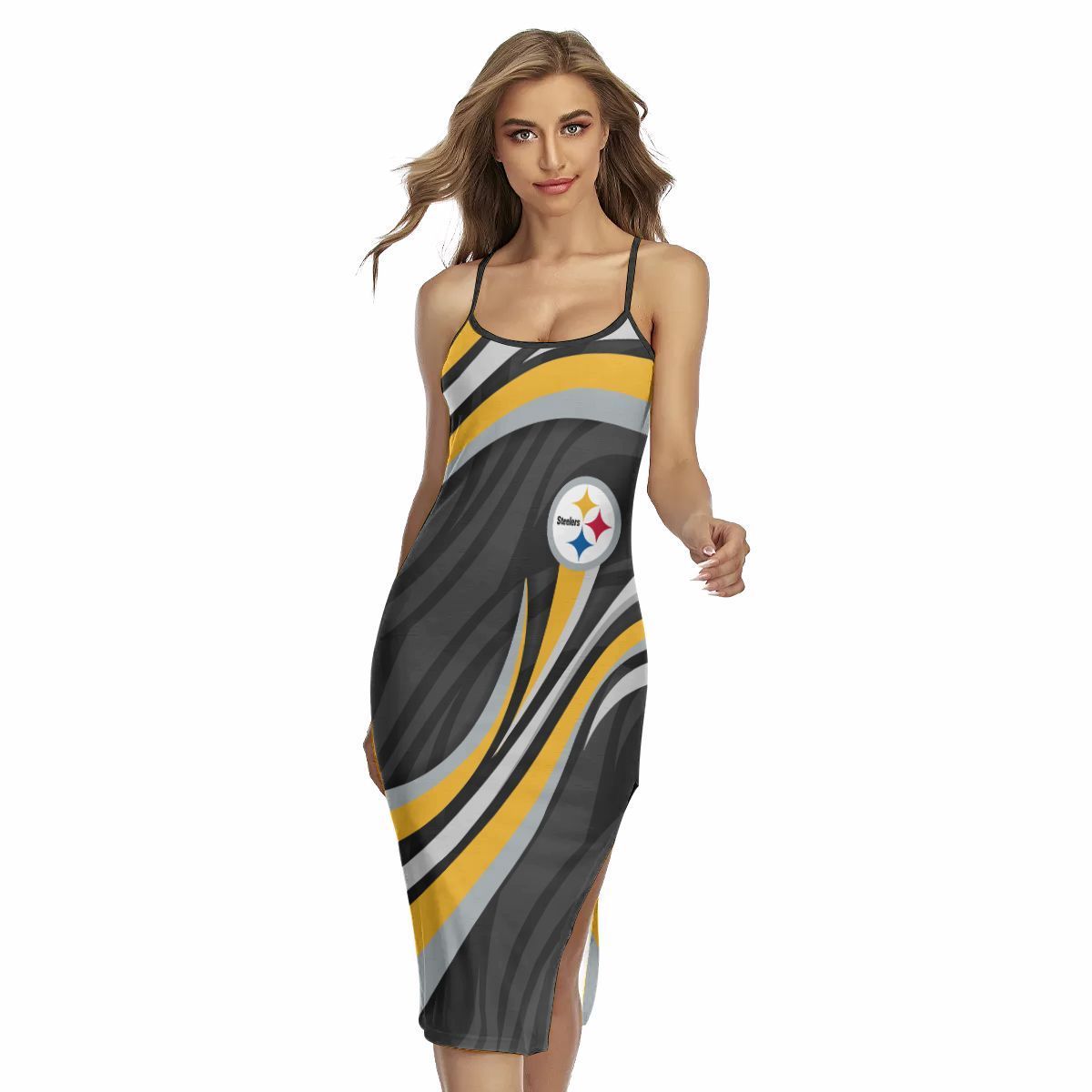 Pittsburgh Steelers Women’s Back Cross Cami Dress 06