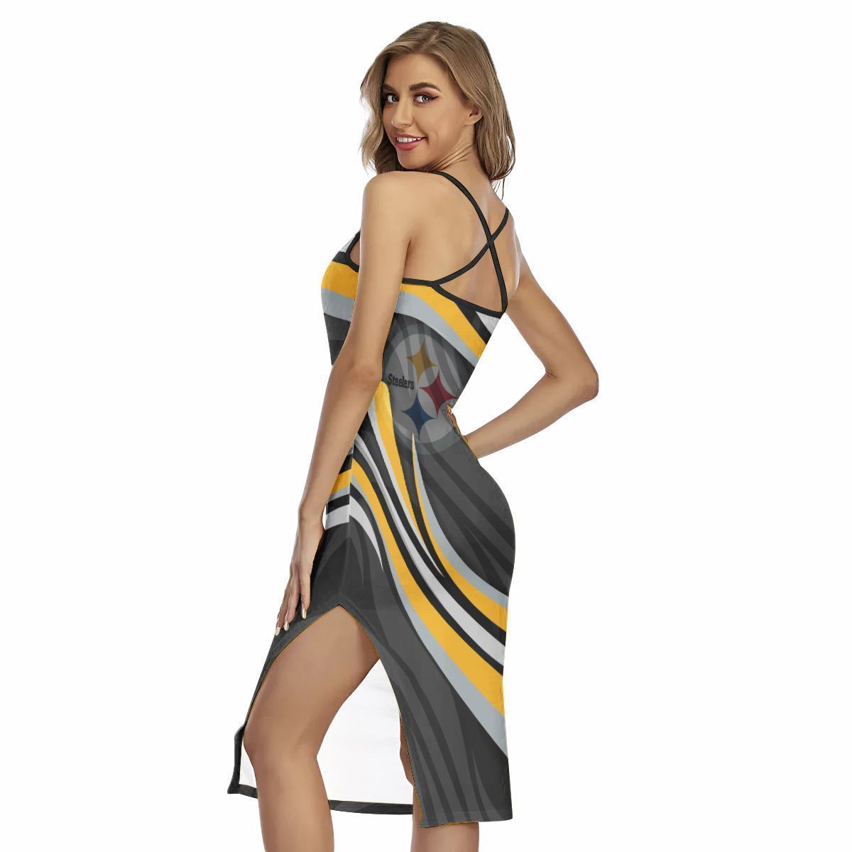 Pittsburgh Steelers Women’s Back Cross Cami Dress 06