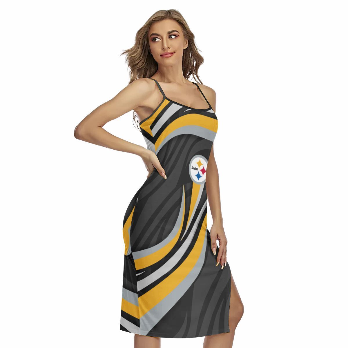 Pittsburgh Steelers Women’s Back Cross Cami Dress 06