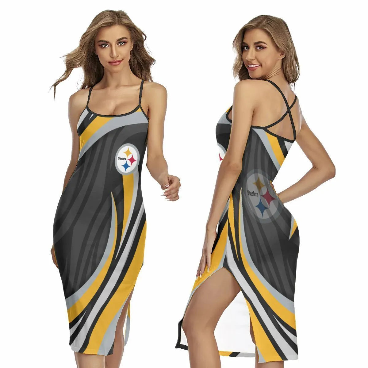 Pittsburgh Steelers Women’s Back Cross Cami Dress 07