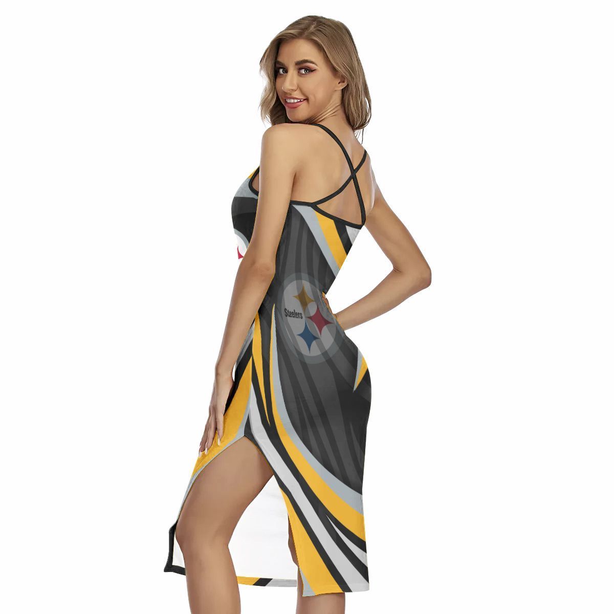 Pittsburgh Steelers Women’s Back Cross Cami Dress 07