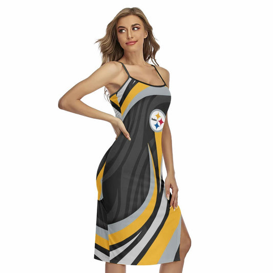 Pittsburgh Steelers Women’s Back Cross Cami Dress 07
