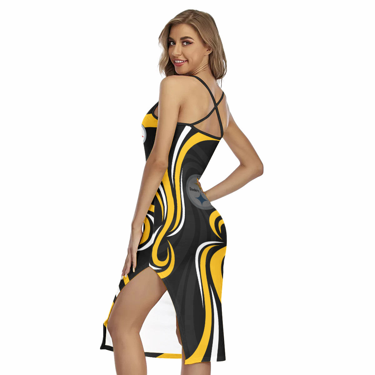 Pittsburgh Steelers Women’s Back Cross Cami Dress 40