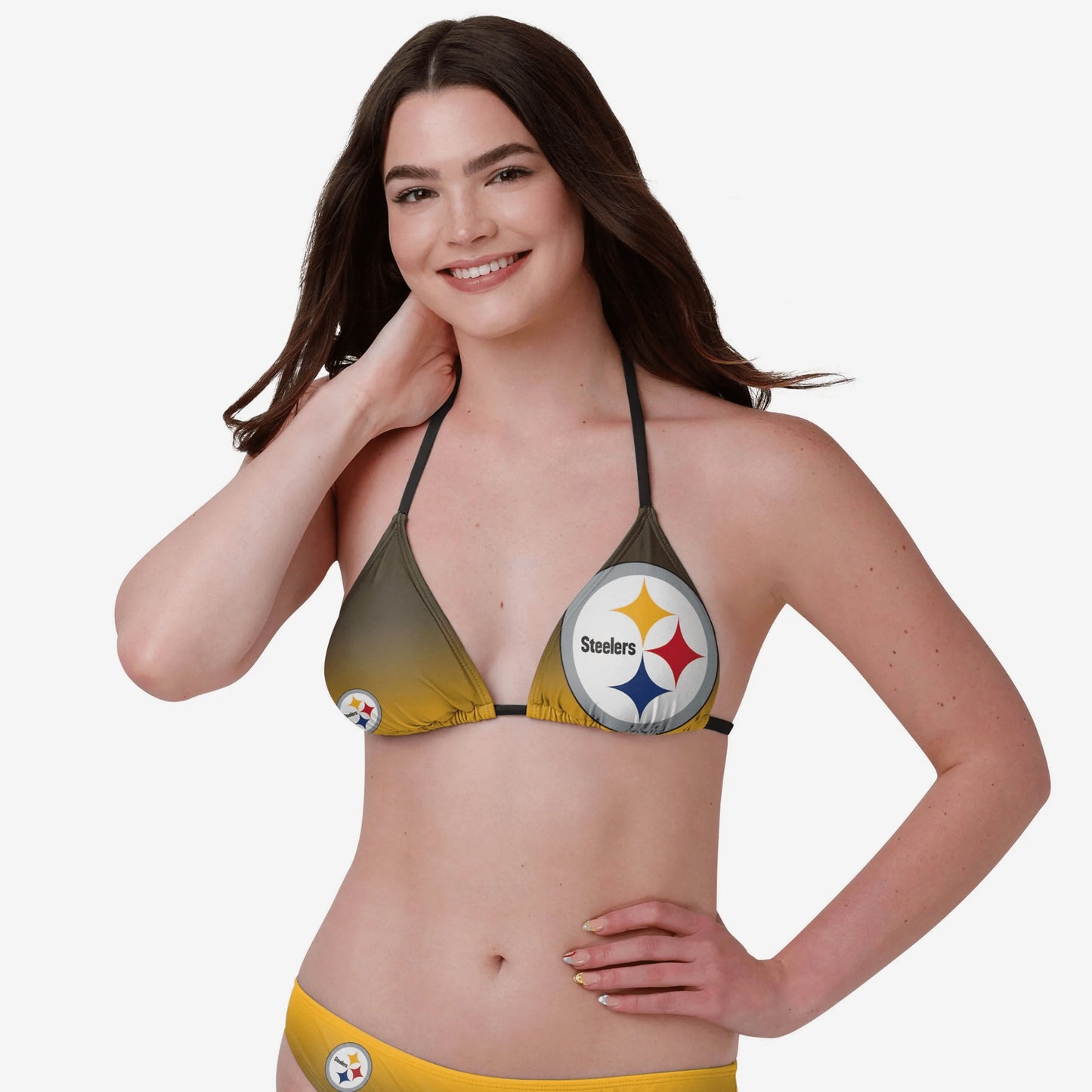 Pittsburgh Steelers Womens Gradient Big Logo Bikini