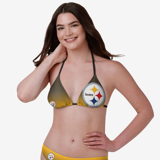 Pittsburgh Steelers Womens Gradient Big Logo Bikini